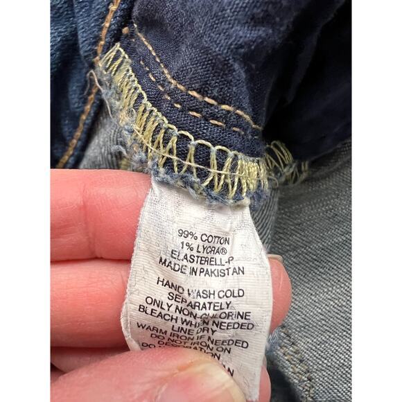 Vtg Express Boot Leg Jeans Womens 4 Long Blue Denim Low Rise Y2K 90s Retro - Picture 12 of 16